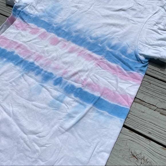 Tie dye Trans pride flag tie dye tshirt S unisex sizing - Picture 4 of 5